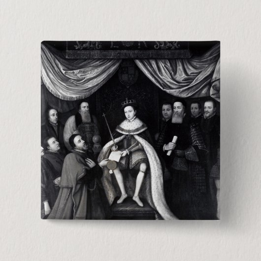 Edward VI Vierkante Button 5,1 Cm (Voorkant)