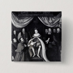 Edward VI Vierkante Button 5,1 Cm