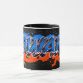 Edward Vorname Name Graffiti blue orange Tasse Mok (Midden)