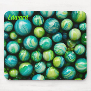 EDWARD ~ Zany Shades Groen en Blauw ~ Marbles ~ Muismat