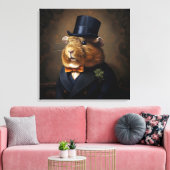 Edwardiaanse cavia meneer canvas afdruk (Insitu (Woonkamer))