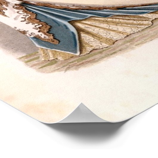 Edwardiaanse Mode Dames in Mirror Poster (Hoek)