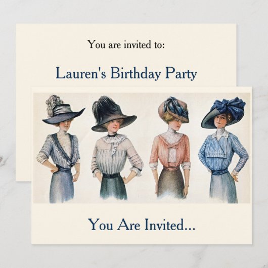  Edwardiaanse Mode uit 1910 Kaart (Voorkant / Achterkant)