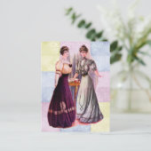  Edwardiaanse Modes Briefkaart (Staand voorkant)