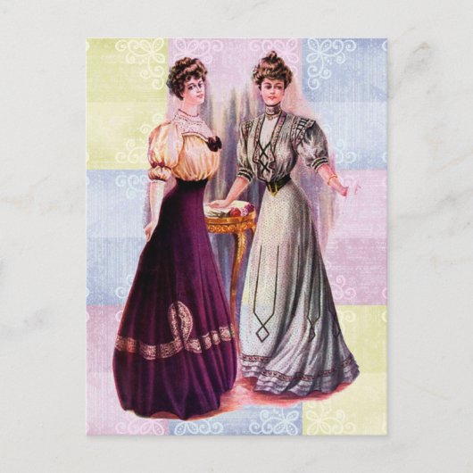 Edwardiaanse Modes Briefkaart (Voorkant)
