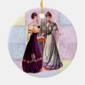 Edwardiaanse Modes Keramisch Ornament (Achterkant)