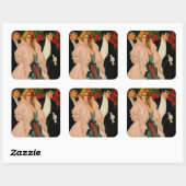 Edwardiaanse Modes Vierkante Sticker (Vel)