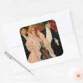 Edwardiaanse Modes Vierkante Sticker (Envelop)