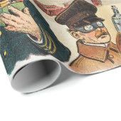 Edwardiaanse Satire Kerstboom Oude Kunstprint Cadeaupapier (Rol Hoek)