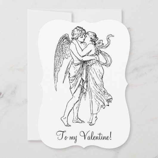  Edwardiaanse Valentijn engel cupido wit Feestdagenkaart (Voorkant)