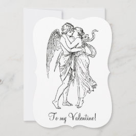 Edwardiaanse Valentijn engel cupido wit Feestdagenkaart