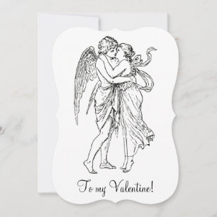 Edwardiaanse Valentijn engel cupido wit Feestdagenkaart