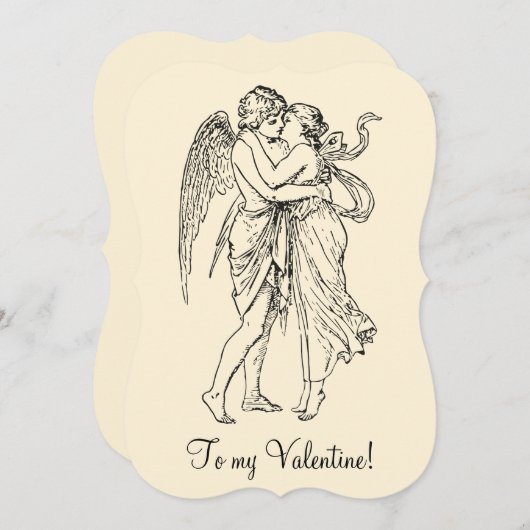  Edwardiaanse Valentijn engelenfee Feestdagenkaart (Voorkant / Achterkant)