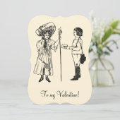  Edwardiaanse Valentijn jongen meisje letter crème Feestdagenkaart (Staand voorkant)