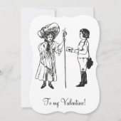  Edwardiaanse Valentijn jongen meisje letter wit Feestdagenkaart (Voorkant)