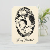  Edwardiaanse Valentijn soldaat vrouwen crème Feestdagenkaart (Staand voorkant)