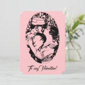  Edwardiaanse Valentijn soldaat vrouwen roze Feestdagenkaart (Staand voorkant)