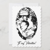  Edwardiaanse Valentijn soldaat vrouwen wit Feestdagenkaart (Voorkant)