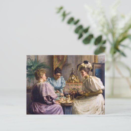 Edwardian Aftermiddag Tea Briefkaart (Staand voorkant)
