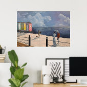 Edwardian Beach Scene Poster (Thuiskantoor)