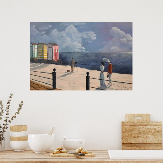 Edwardian Beach Scene Poster (Keuken)