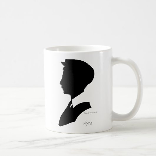 Edwardian Black en White Silhouette Koffiemok (Rechts)