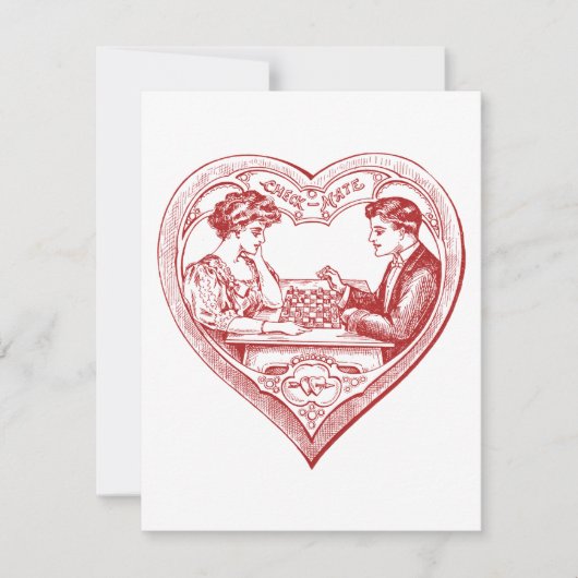Edwardian Chess Players Valentijn Feestdagenkaart (Voorkant)