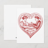 Edwardian Chess Players Valentijn Feestdagenkaart (Voorkant / Achterkant)