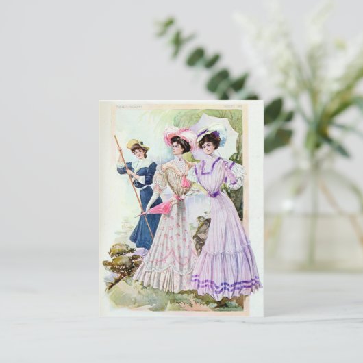  Edwardian Dames Briefkaart (Staand voorkant)