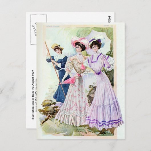 Edwardian Dames Briefkaart (Voorkant / Achterkant)