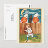 Edwardian Era Boy Running from Ghosts Halloween Briefkaart (Voorkant / Achterkant)