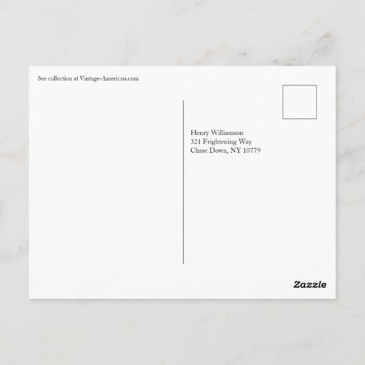 Edwardian Era Boy Running from Ghosts Halloween Briefkaart (Achterkant)