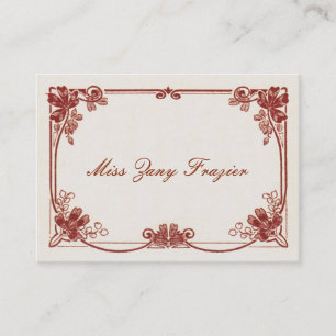 Edwardian French Social Calling Card Contactkaartje