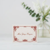 Edwardian French Social Calling Card Contactkaartje (Staand voorkant)