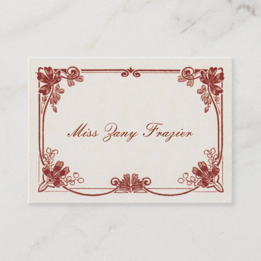 Edwardian French Social Calling Card Contactkaartje (Voorkant)