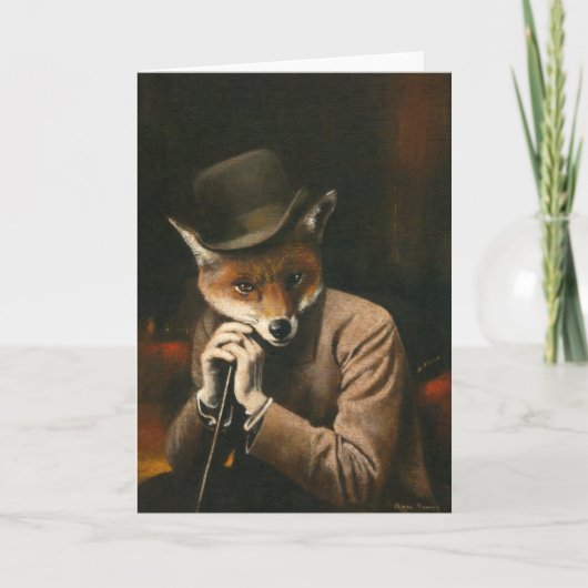 Edwardian Gentleman Fox Groeten Kaart (Voorkant)
