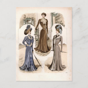 Edwardian Glam  Mode Illustratie Briefkaart