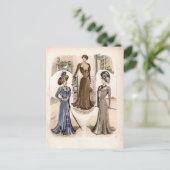 Edwardian Glam  Mode Illustratie Briefkaart (Staand voorkant)