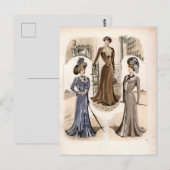 Edwardian Glam  Mode Illustratie Briefkaart (Voorkant / Achterkant)
