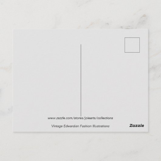 Edwardian Glam  Mode Illustratie Briefkaart (Achterkant)