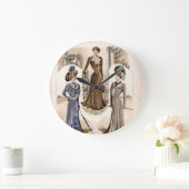 Edwardian Glam Mode Illustratie Grote Klok (Huis)