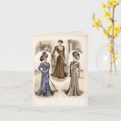 Edwardian Glam Mode Illustratie Kaart (Gele Bloem)
