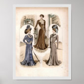 Edwardian Glam  Mode Illustratie Poster (Voorkant)