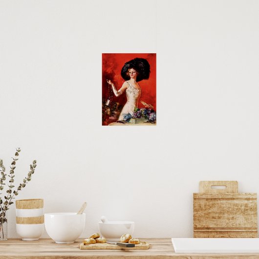 Edwardian Glamor Girl Poster (Keuken)