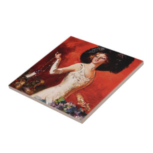 Edwardian Glamor Girl Tegeltje