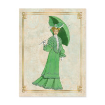  Edwardian Green Dress en Umbrella