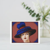 Edwardian Lady - Burgundy en Blue Pet Briefkaart (Staand voorkant)