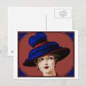 Edwardian Lady - Burgundy en Blue Pet Briefkaart (Voorkant / Achterkant)