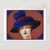 Edwardian Lady - Burgundy en Blue Pet Briefkaart (Voorkant)