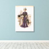  Edwardian Lady Fox Mode Illustratie Canvas Afdruk (Insitu (Houten vloer))